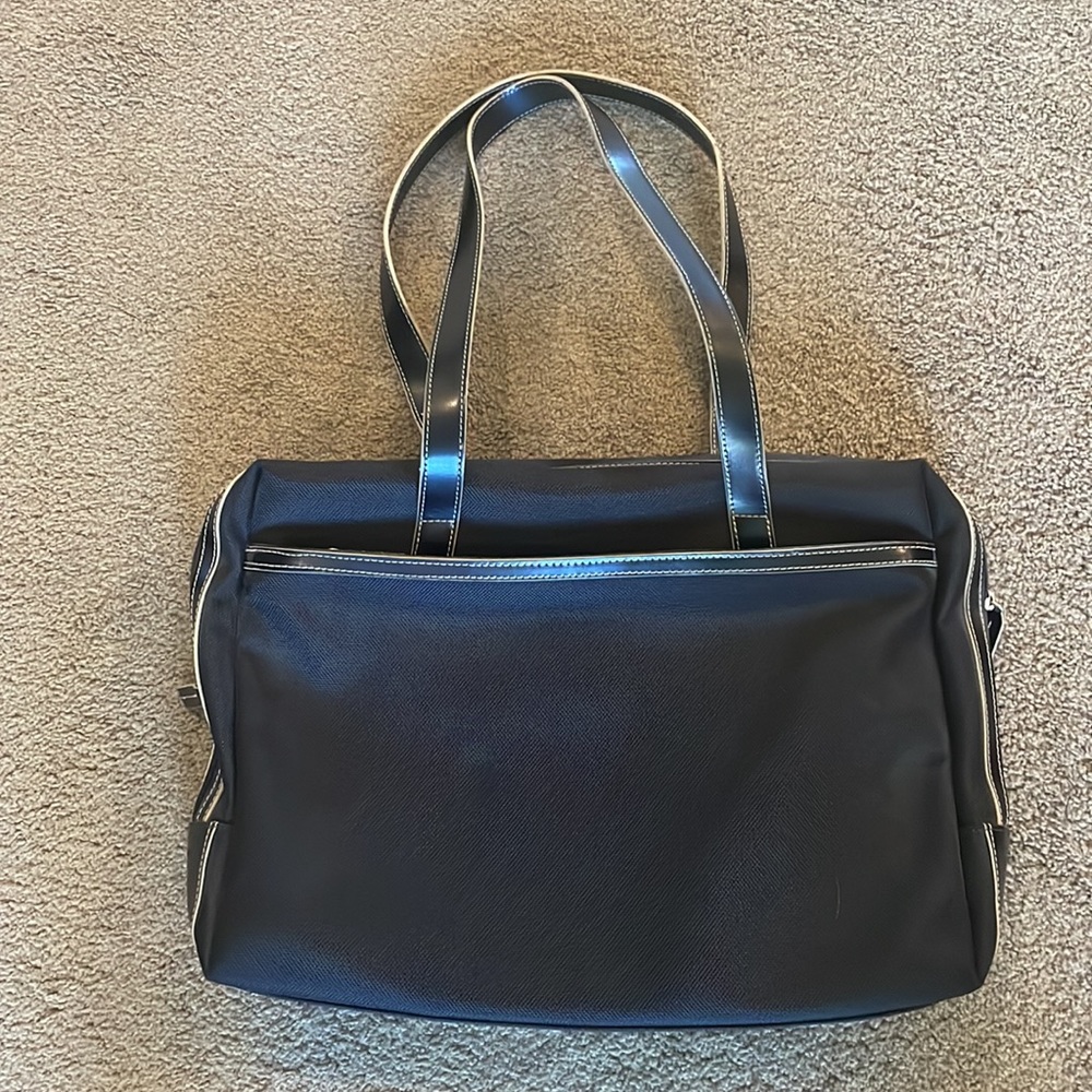 Laptop Bag/Briefcase. Black. Leather & Canvas